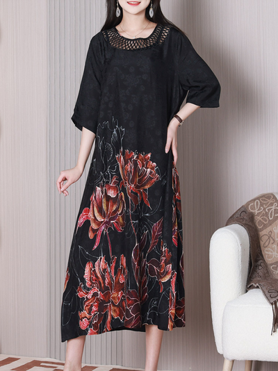 Women's Black A-line Dress