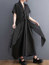 Cotton Tie Style A-Line Dress