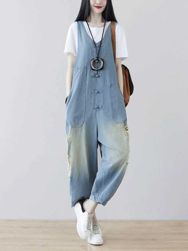 Blue Denim Overall Dungarees for Casual Comfort | Eva Trends