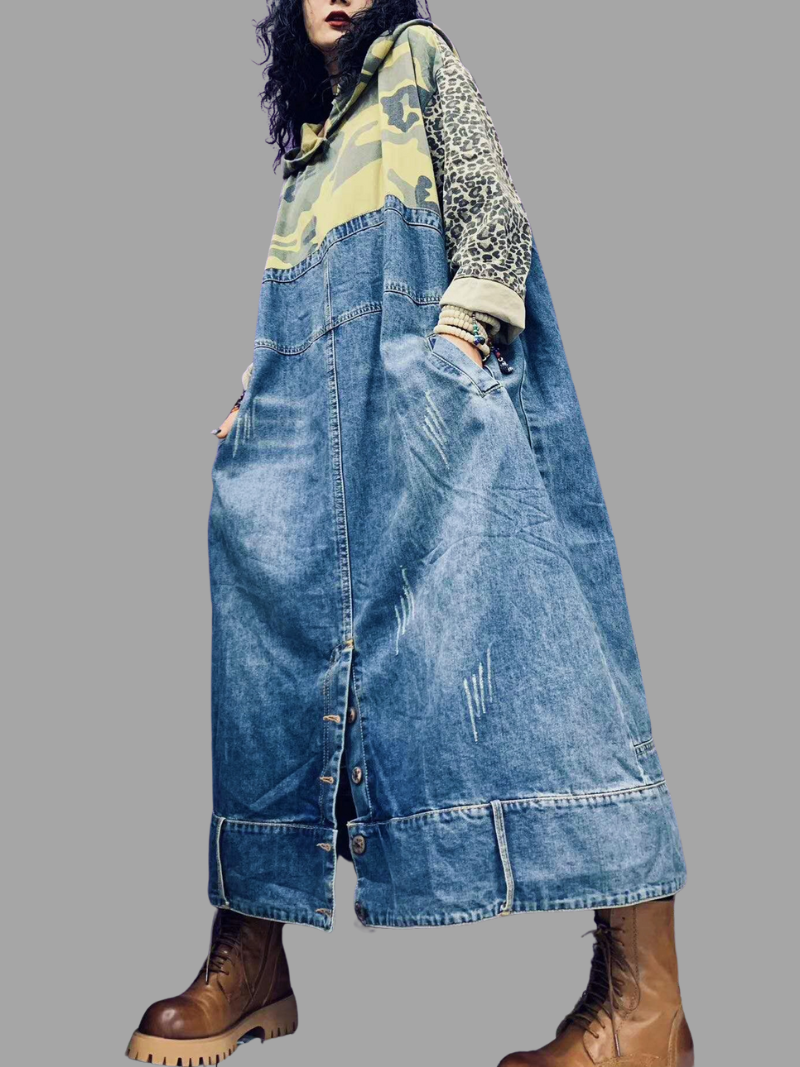 women's denim midi dress