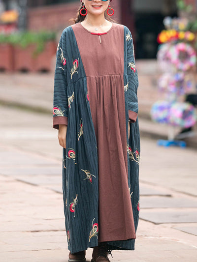 So Unreal Embroidery Cotton & Linen Smock Dress