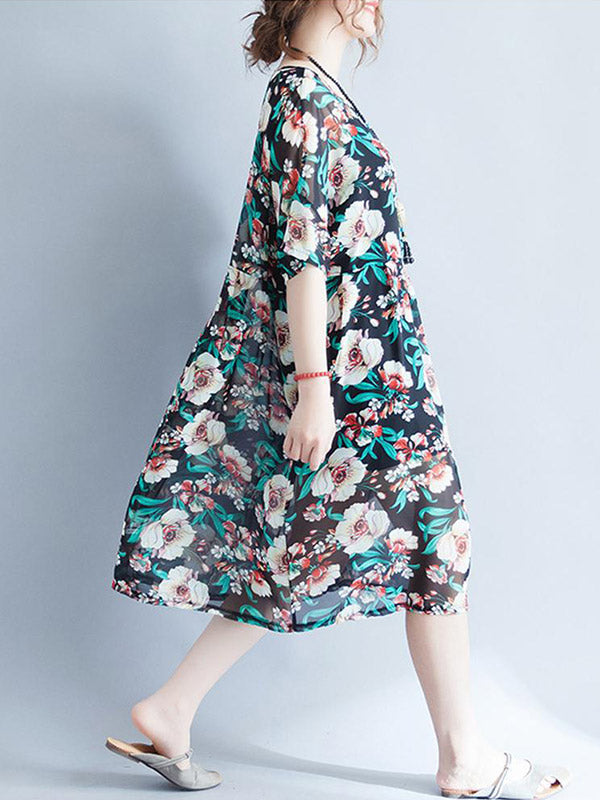 Vestido de smock de alegría floral