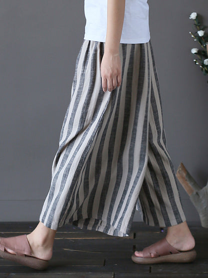 Pantalon à jambes larges à bande de ruban