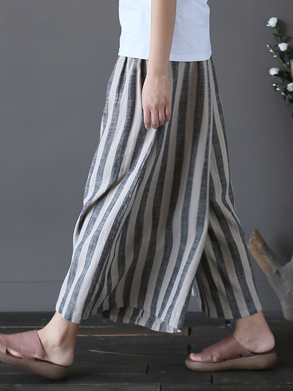 Ribbon Stripe Wide Leg Pants