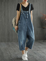 Stylish Denim Ripped Overalls for Women