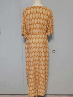 Evatrends cotton gown robe printed kimonos, Outerwear, Polyester, Nightwear, long kimono, Board Sleeves, black, yellow color, loose fitting, printed