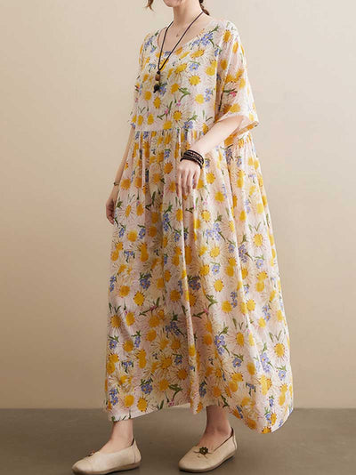 Goddess You Floral Printed Smock Dress