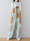 Dungarees cotton denim Printed ,vintage retro style overall, Adjustable straps, double side pockets, comfortable overall, floral trouser