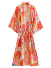 Partywear Gown Robe Floral Print Multicolor Color Cotton Long Length Gown Kimono