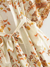 Beachwear & Partywear Floral Print Beige Color Cotton Long Length Gown Kimono Duster Robe