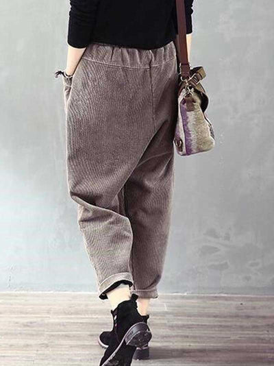 Evatrends Nine-Point Pants, Bottom, Plain pant, Double side Pockets, Elastic Waist