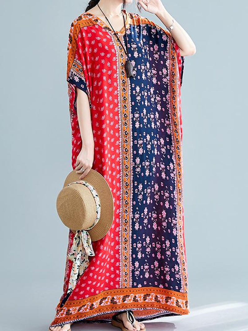 Vestido de kaftan oscuro y frío