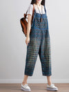 Dungarees, cotton denim, floral, vintage, style overall, Short Sleeves, Non-Stretchable