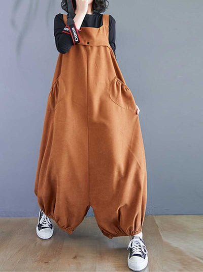 Eva trends Cotton Overall Baggy Dungarees, Plain Overall, ,vintage retro style overall, Adjustable straps, High Waist