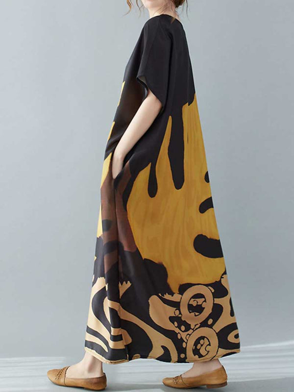 Princess Lady Leaf estampado Midi Midi Vestido