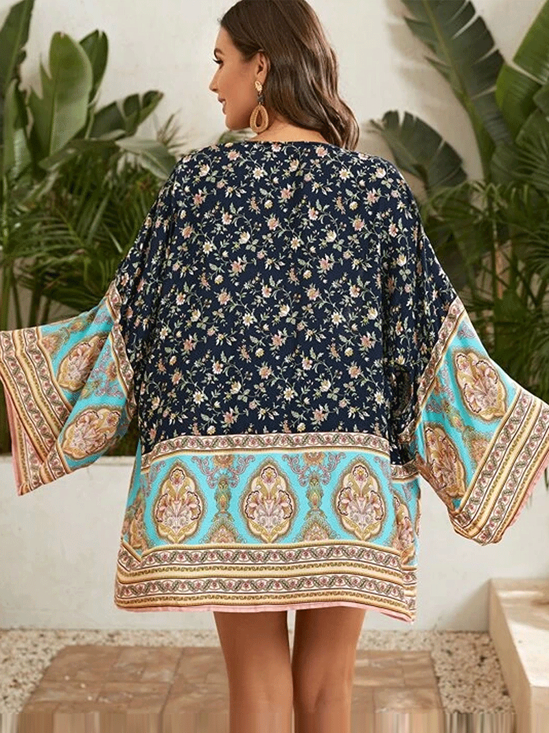 Evatrends cotton gown robe printed kimonos