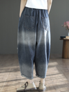Women's Blue Elastic Waist Pants