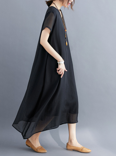 Women's Black A-line Dress