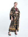 Evatrends cotton gown robe printed kimonos, Outerwear, Cotton, Nightwear, long kimono, Board Sleeves, loose fitting, Floral print