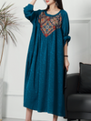 Women's Blue Loose Midi-Dress