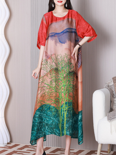 Women's Round Neck A-line Dress