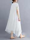 Women's White Cotton A-line Dress