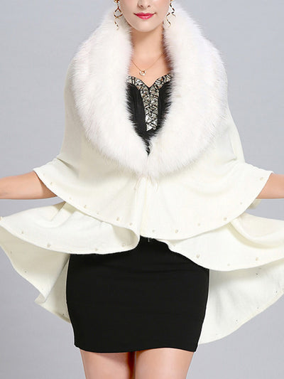 Malona Tail Neck Peplum Poncho Plus Size Cape Cardigan