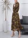 Women's Spring POLO Collar Long A-Line Dress