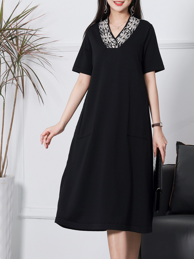 Women's Black Midi-Dress
