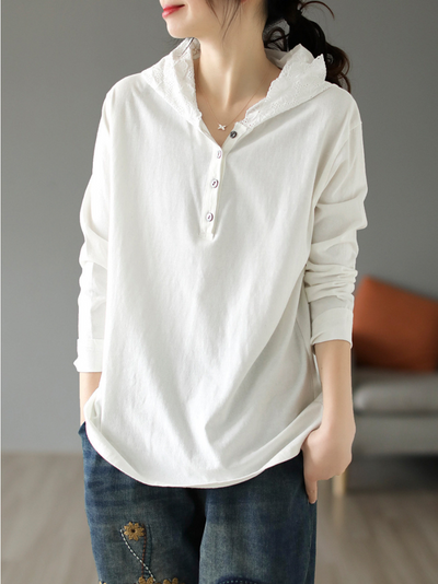 Women's White Hooded Shirt