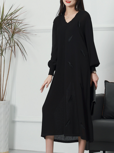 Women's Black Midi-Dress