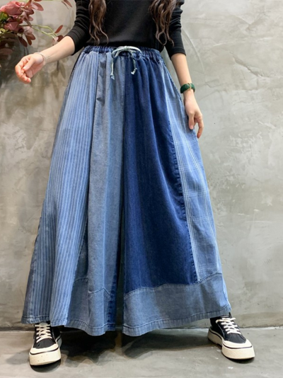 Women's Blue Denim Bottom Pants