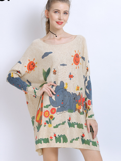 women's elephant sweater top