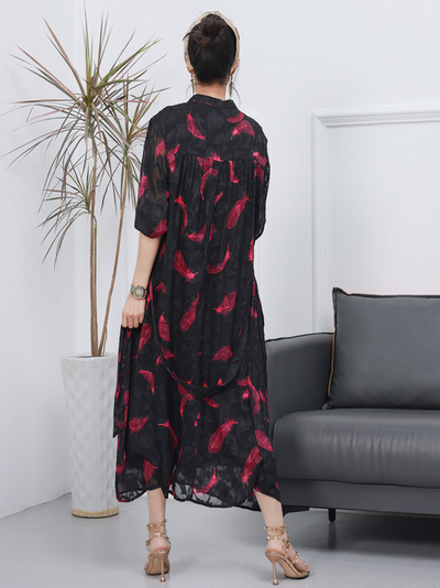 Women's Spring Pink Large Size Long Dress