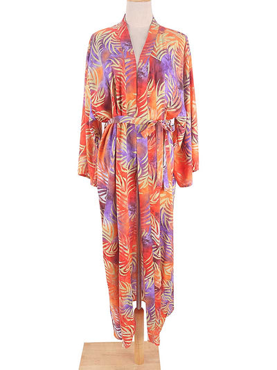 Evatrends cotton gown robe printed kimonos, Outerwear, Rayon 100%, Nightwear, long kimono, Board Sleeves, different color, loose fitting, Printed, fashionshow, kimono,