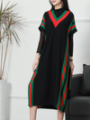 Women's Black Bat Sleeves Dress