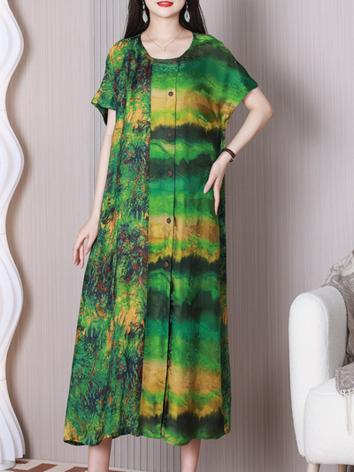 Women's Green A-line Dress