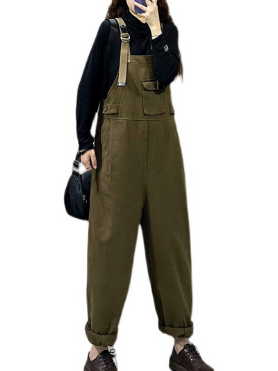 Women's Brown Dungarees Overalls