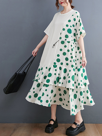 Look At The Stars Women's Round Neck A-line Dress