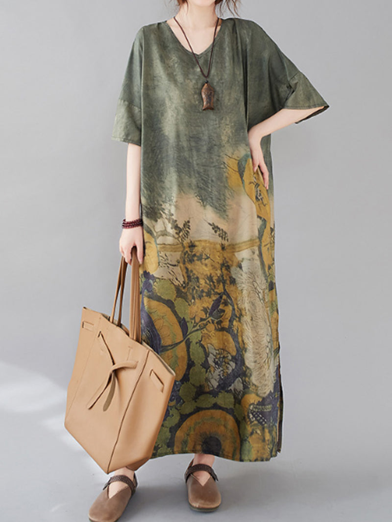 Good For Love Printed A-Line Dress for Women - Eva Trends