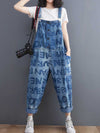 Denim Alphabets Letter Print Overalls Dungaree