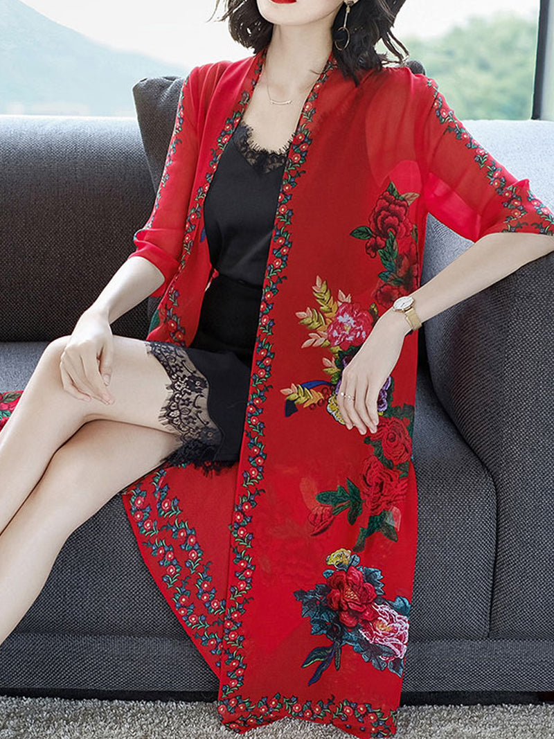 Evatrends cotton gown robe printed kimonos