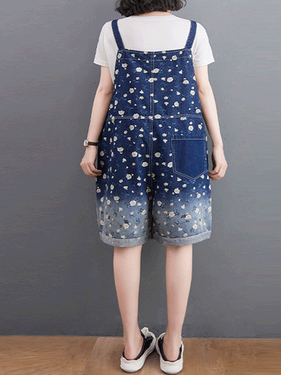 You're Destiny Printed Romper Short Dungarees