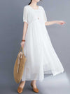 Embroidered Silk A-line Dress