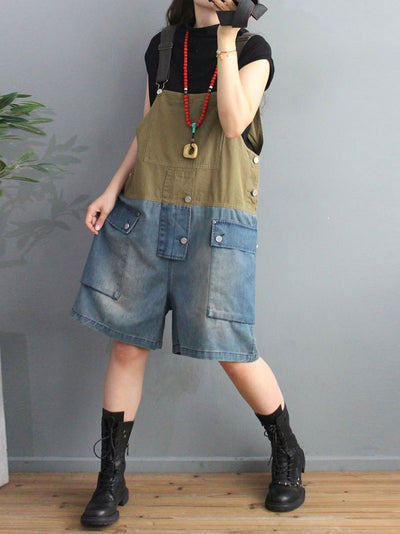 Dungarees, denim, vintage retro style overall, Short Dungaree