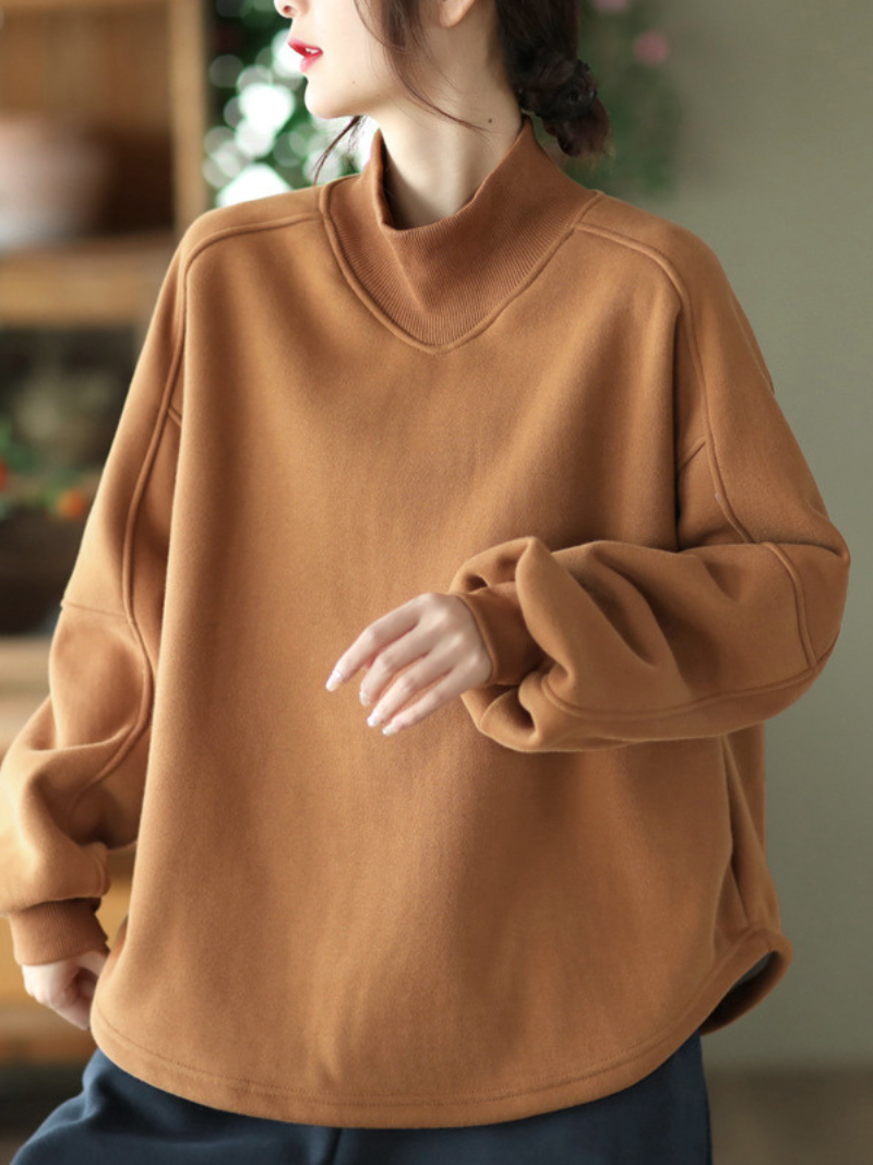Women's Brown Sweater Loose Top