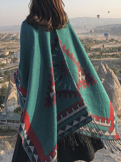 Cardigan de châle ouvert de style ethnique