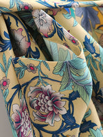 Women's Long Kimono Floral Print Green Color Cotton Viscose Long Length Gown Kimono Duster Robe