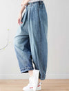 Evatrends Denim Pants, Bottom, Double side Pockets, Elastic Waist, Baggy Pants, Cropped Pant