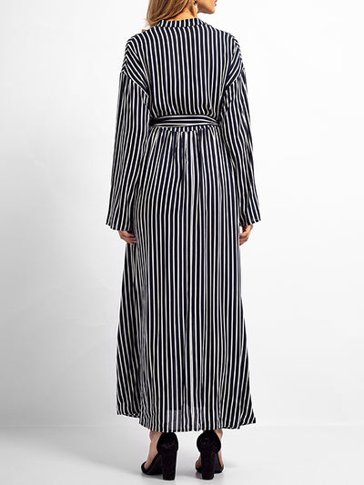 Natasha Basic Stripes A Line Dress
